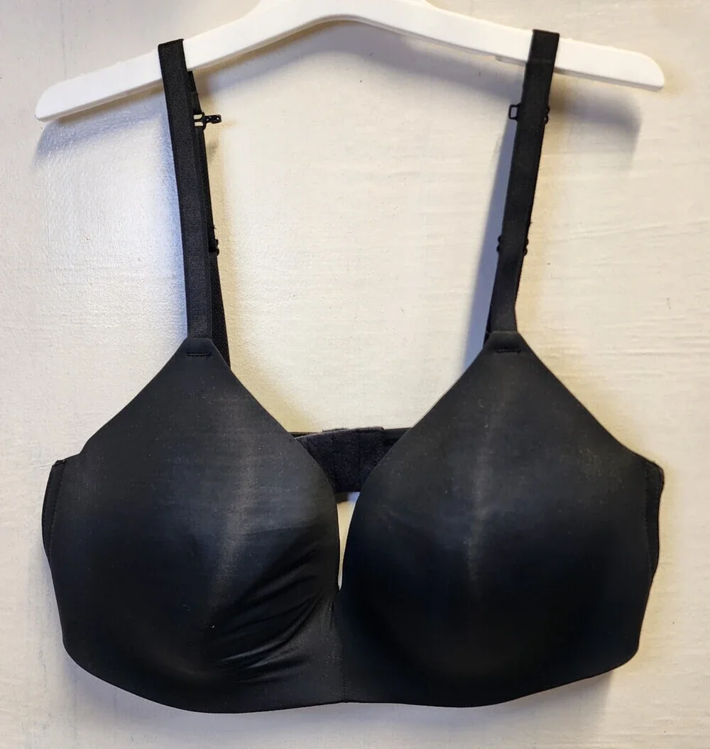 NWOT Auden Women's Black Wireless Lightly Line Bra Adjustable Straps Size 36D